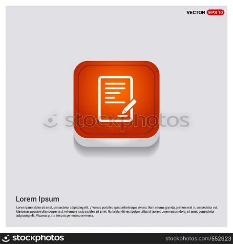 Document Icon Orange Abstract Web Button - Free vector icon
