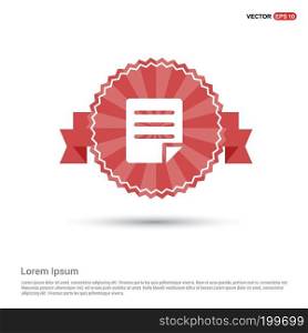 Document Icon - Red Ribbon banner