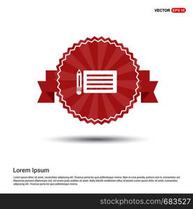 Document Icon - Red Ribbon banner