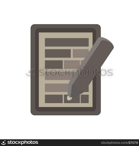 Document icon vector contract paper pen writing hand flat sign business illustration design