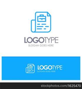 Document, Job, File, Bag Blue outLine Logo with place for tagline