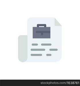 Document, Job, File, Bag  Flat Color Icon. Vector icon banner Template