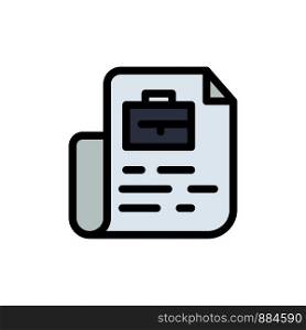 Document, Job, File, Bag Flat Color Icon. Vector icon banner Template