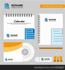 Document Logo, Calendar Template, CD Cover, Diary and USB Brand Stationary Package Design Vector Template