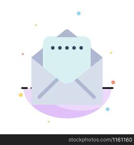 Document, Mail Abstract Flat Color Icon Template