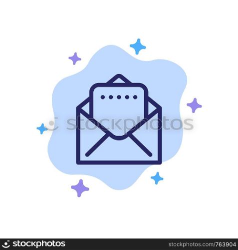 Document, Mail Blue Icon on Abstract Cloud Background