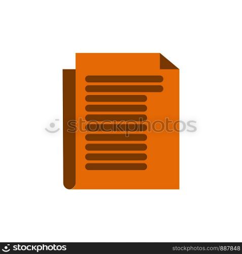 Document, Note, Report, Paper Flat Color Icon. Vector icon banner Template