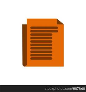 Document, Note, Report, Paper Flat Color Icon. Vector icon banner Template