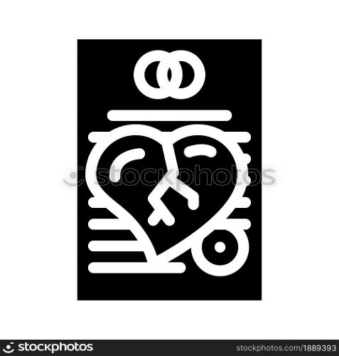 document of divorce glyph icon vector. document of divorce sign. isolated contour symbol black illustration. document of divorce glyph icon vector illustration