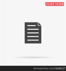 Document Paper flat vector icon. Glyph style sign. Simple hand drawn illustrations symbol for concept infographics, designs projects, UI and UX, website or mobile application.. Document Paper flat vector icon