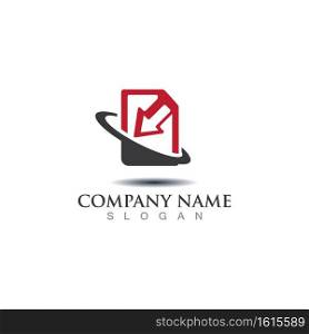 Document paper logo company icon template design creative vector 
