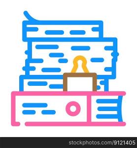 document paper stack color icon vector. document paper stack sign. isolated symbol illustration. document paper stack color icon vector illustration