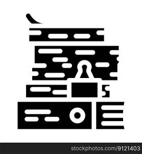 document paper stack glyph icon vector. document paper stack sign. isolated symbol illustration. document paper stack glyph icon vector illustration