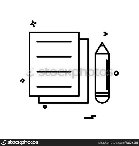 document pencil icon vector design