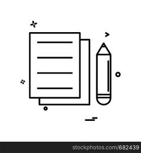 document pencil icon vector design