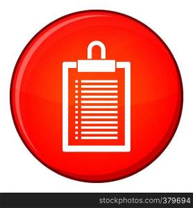 Document plan icon in red circle isolated on white background vector illustration. Document plan icon, flat style