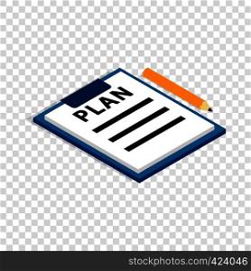 Document plan isometric icon 3d on a transparent background vector illustration. Document plan isometric icon
