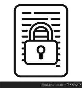 Document privacy icon outline vector. Data protect. Personal safe. Document privacy icon outline vector. Data protect