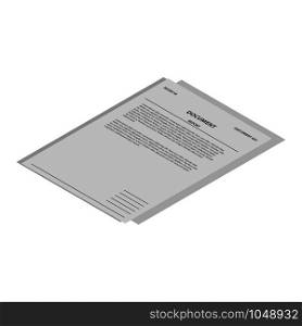 Document report icon. Isometric of document report vector icon for web design isolated on white background. Document report icon, isometric style
