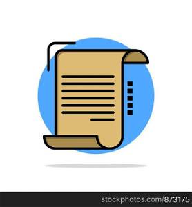 Document, Report, Note, Paper, Guidelines Abstract Circle Background Flat color Icon