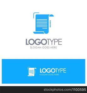 Document, Report, Note, Paper, Guidelines Blue Logo vector