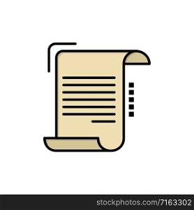 Document, Report, Note, Paper, Guidelines Flat Color Icon. Vector icon banner Template