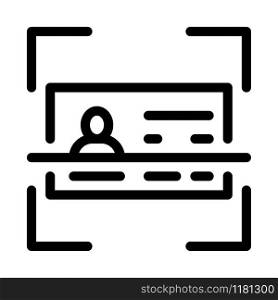 Document Scanning Icon Vector. Outline Document Scanning Sign. Isolated Contour Symbol Illustration. Document Scanning Icon Vector Outline Illustration