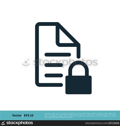 Document Secure, Paper and Padlock Icon Vector Logo Template Illustration Design. Vector EPS 10.