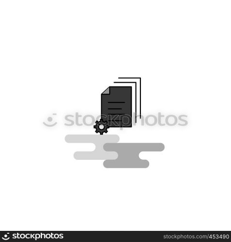 Document setting Web Icon. Flat Line Filled Gray Icon Vector