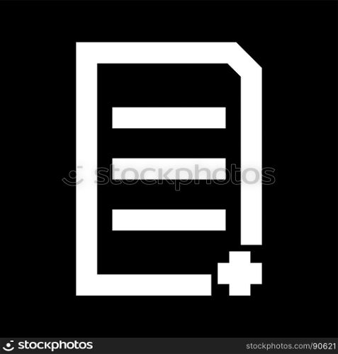 Document sheet add it is white icon .. Document sheet add it is white icon . Flat style .