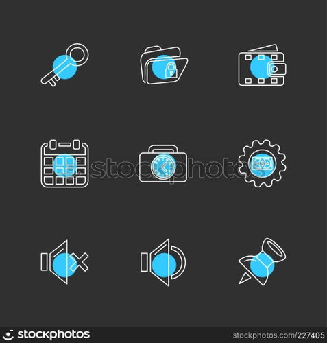 document , sound , multimedia , user interface , pointer , balloons , time , key , menu , mute , sound , speaker , mail , help , star , icon, vector, design,  flat,  collection, style, creative,  icons