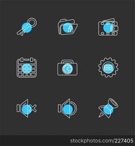 document , sound , multimedia , user interface , pointer , balloons , time , key , menu , mute , sound , speaker , mail , help , star , icon, vector, design,  flat,  collection, style, creative,  icons