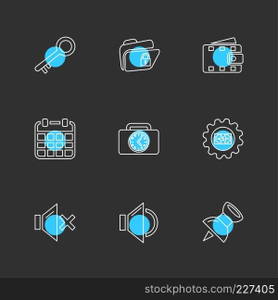 document , sound , multimedia , user interface , pointer , balloons , time , key , menu , mute , sound , speaker , mail , help , star , icon, vector, design,  flat,  collection, style, creative,  icons