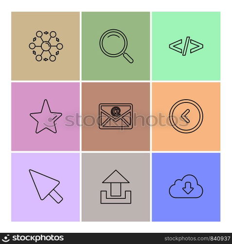 document , sound , multimedia , user interface , pointer , balloons , time , key , menu , mute , sound , speaker , mail , help , star , icon, vector, design,  flat,  collection, style, creative,  icons