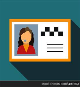 Document taxi driver icon. Flat illustration of document taxi driver vector icon for web. Document taxi driver icon, flat style
