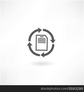 Document vector icons set on gray.
