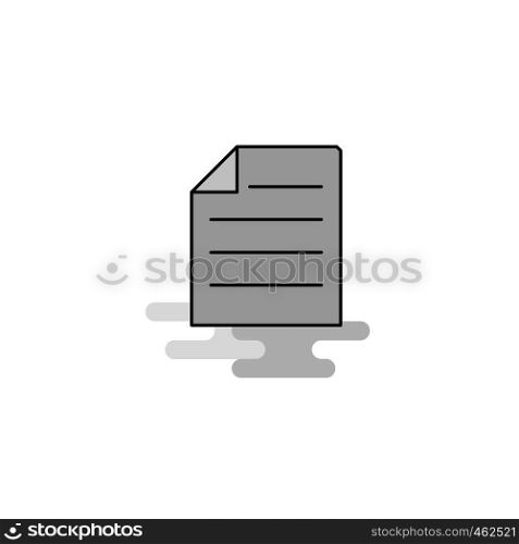 Document Web Icon. Flat Line Filled Gray Icon Vector