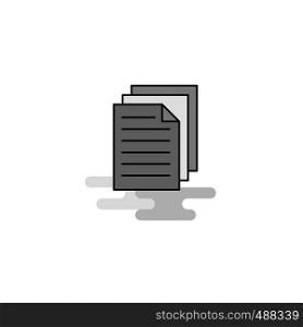 Document Web Icon. Flat Line Filled Gray Icon Vector