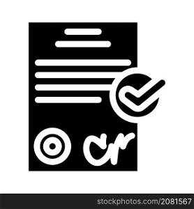 documentation compliance glyph icon vector. documentation compliance sign. isolated contour symbol black illustration. documentation compliance glyph icon vector illustration