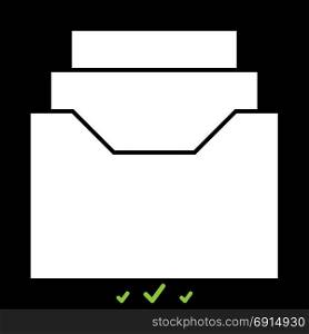 Documents archieve or drawer it is white icon .. Documents archieve or drawer it is white icon . Flat style