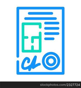 documents architect color icon vector. documents architect sign. isolated symbol illustration. documents architect color icon vector illustration