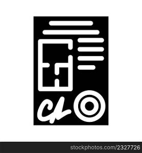 documents architect glyph icon vector. documents architect sign. isolated contour symbol black illustration. documents architect glyph icon vector illustration