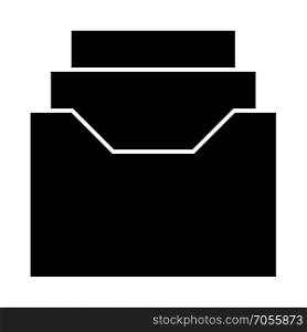 Documents archive or drawer black icon .