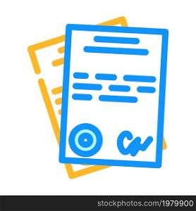 documents business manager, agreement partnership color icon vector. documents business manager, agreement partnership sign. isolated symbol illustration. documents business manager, agreement partnership color icon vector illustration