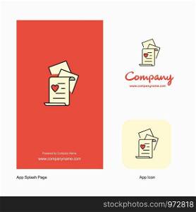 Documents Company Logo App Icon and Splash Page Design. Creative Business App Design Elements