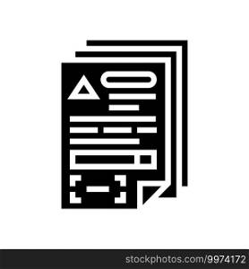 documents for allowance glyph icon vector. documents for allowance sign. isolated contour symbol black illustration. documents for allowance glyph icon vector illustration