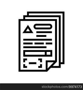 documents for allowance line icon vector. documents for allowance sign. isolated contour symbol black illustration. documents for allowance line icon vector illustration