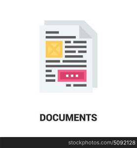 documents icon concept. Modern flat vector illustration icon design concept. Icon for mobile and web graphics. Flat symbol, logo creative concept. Simple and clean flat pictogram