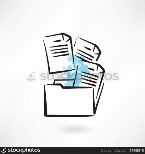 Documents in the folder grunge icon