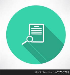 Documents search icon. Flat modern style vector illustration